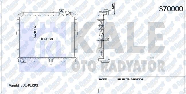 16-2401B Su Radyatoru Brazing Kia Bongo K2700 2.7 D M-T 1999-